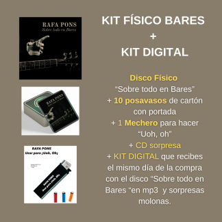 Nuevo Disco "Sobre todo en Bares" PACK FÍSICO BARES (disco, mechero, posavasos) + KIT DIGITAL