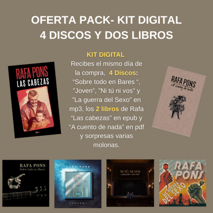 OFERTA PACK DIGITAL - 4 DISCOS  (Incluyendo, "Sobre todo en Bares") 2 LIBROS